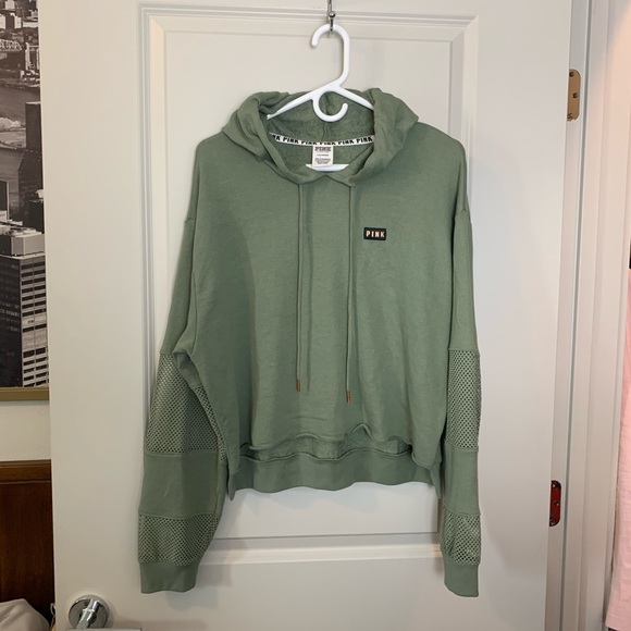 PINK Victoria's Secret Tops - PINK High-Low Cropped Hoodie